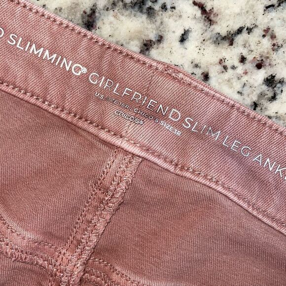 Chico’s So Slimming Girlfriend Ankle Jeans 3R‎ US 16R Vintage Mauve NWT - Picture 7 of 12